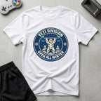 DreamMaker mockup — Yeti Gym Division T-Shirt (white)