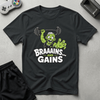 Braaains and Gains T-Shirt - Black
