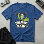 Braaains and Gains T-Shirt - Royal