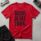 Brains Heart Iron T-Shirt - Red
