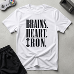 Brains Heart Iron T-Shirt - White