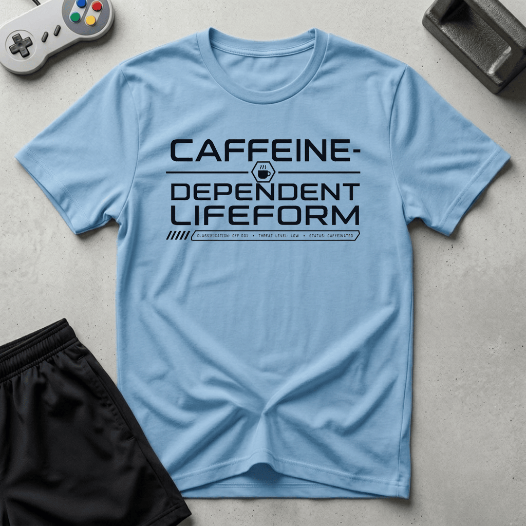 Caffeine Dependent Lifeform T-Shirt - Light Blue