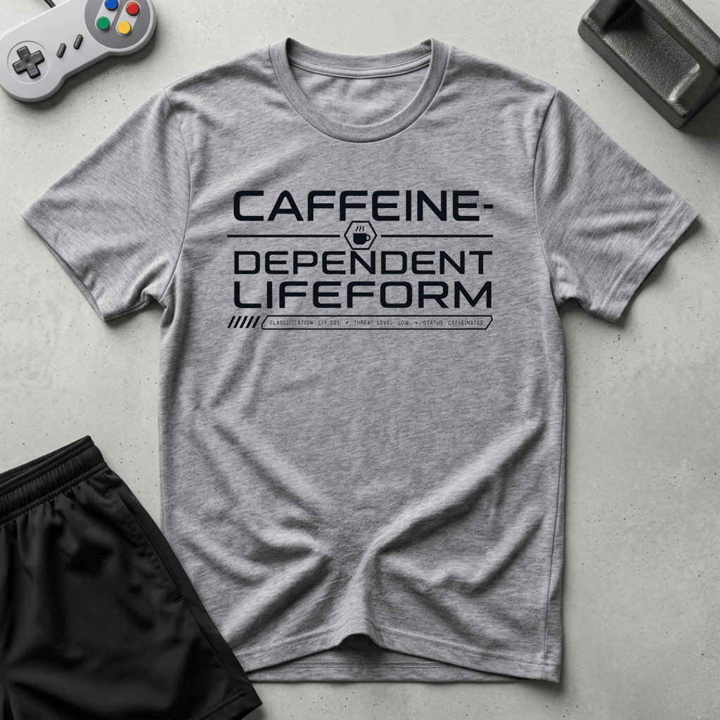 Caffeine Dependent Lifeform T-Shirt - Sport Grey