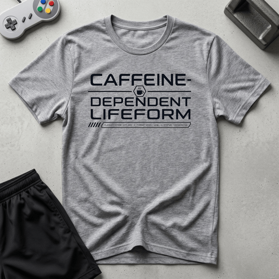 Caffeine Dependent Lifeform T-Shirt - Sport Grey