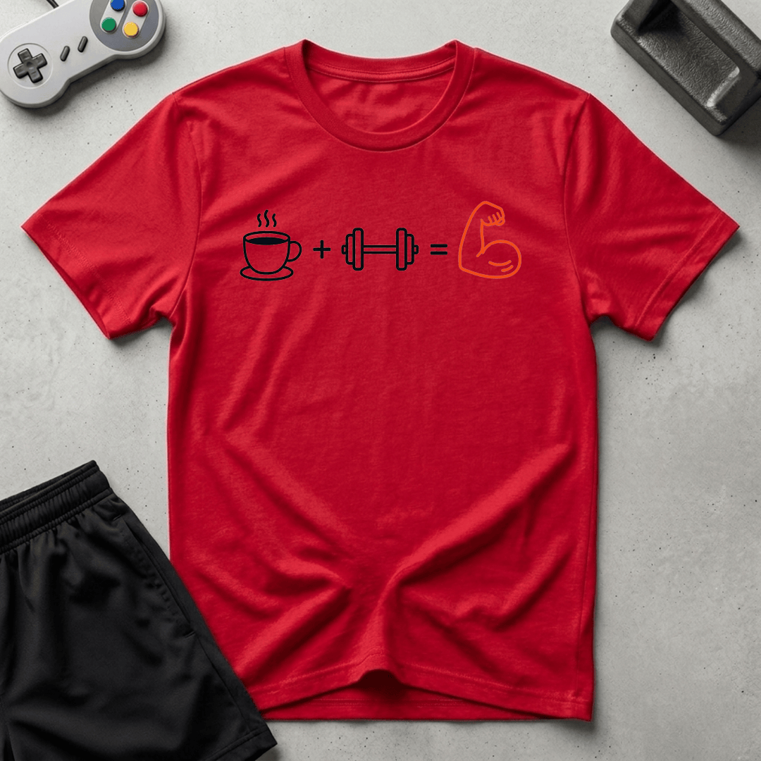 Caffeine Iron Pump T-Shirt - Red