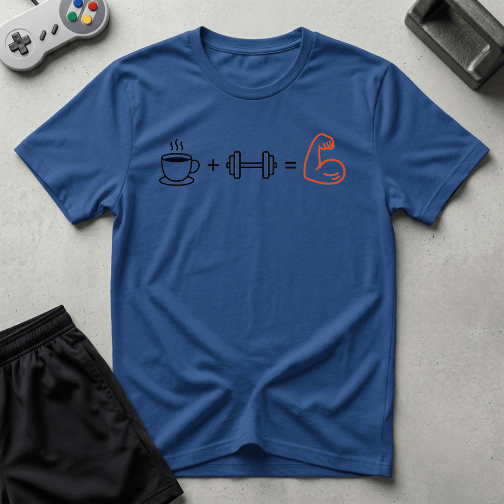 Caffeine Iron Pump T-Shirt - Royal