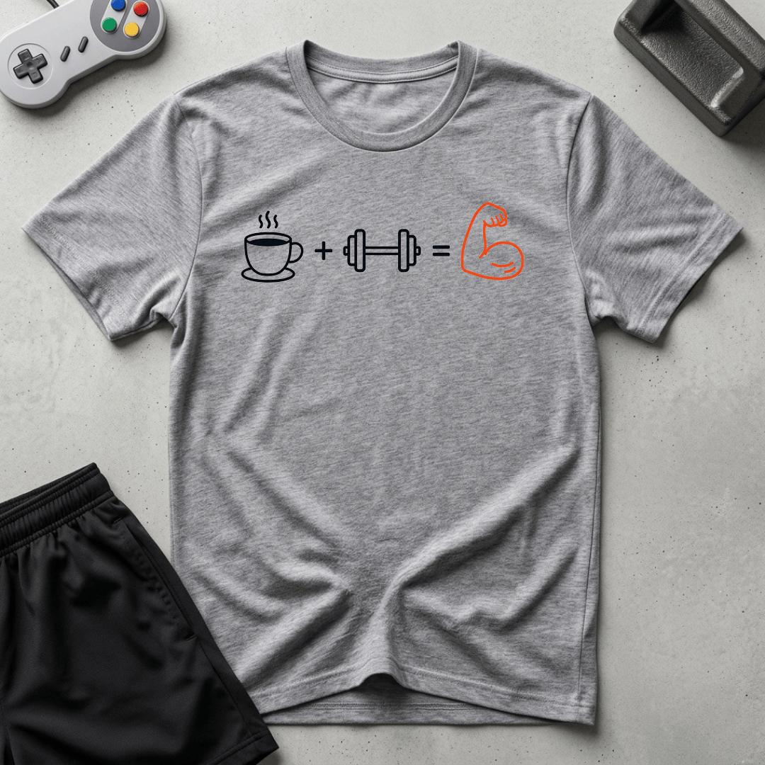 Caffeine Iron Pump T-Shirt - Sport Grey