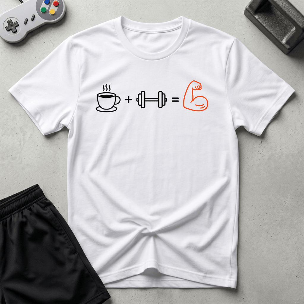 Caffeine Iron Pump T-Shirt - White