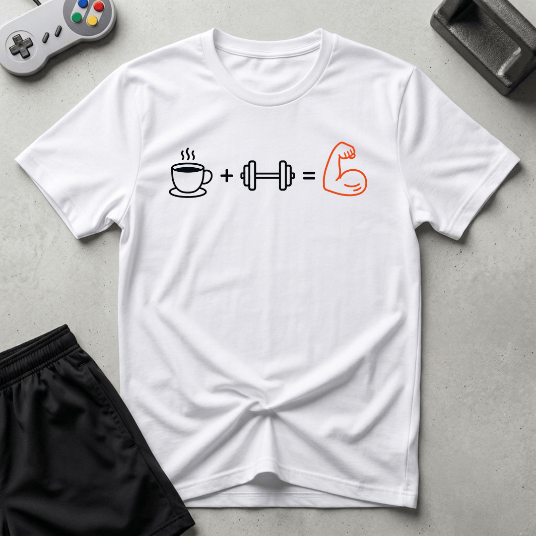 Caffeine Iron Pump T-Shirt - White