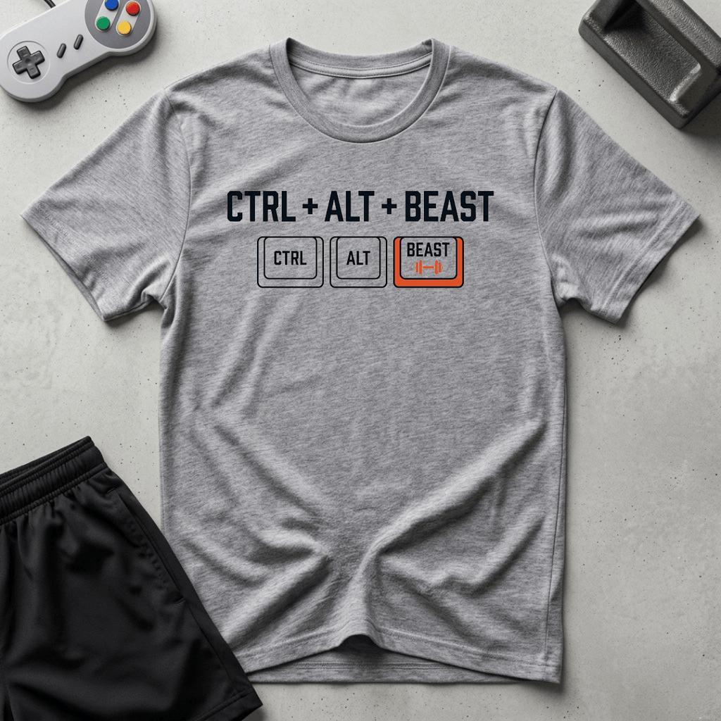 Ctrl + Alt + Beast T-Shirt - Sport Grey