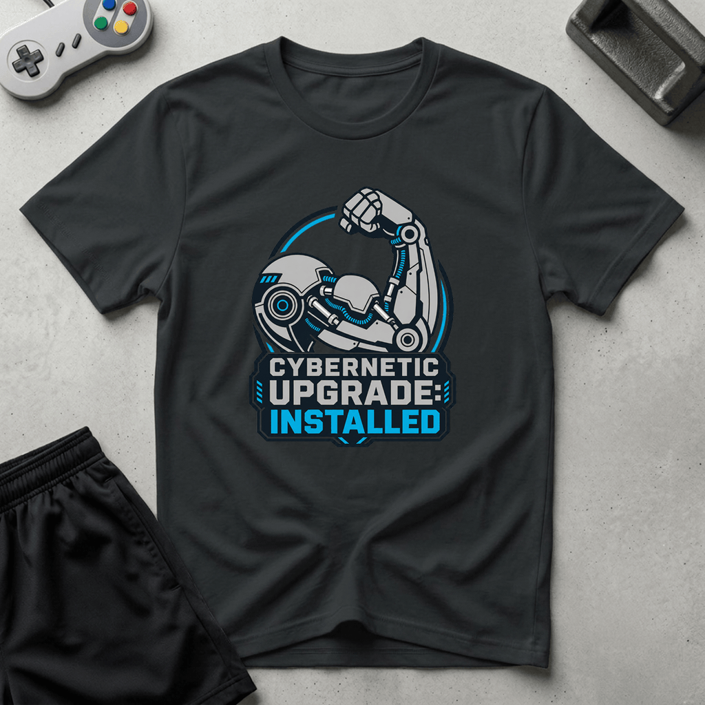 Cybernetic Upgrade Installed T-Shirt - Black