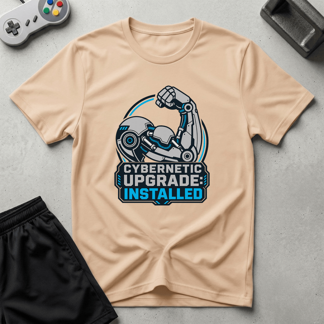 Cybernetic Upgrade Installed T-Shirt - Natural