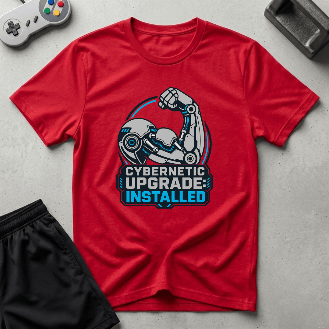 Cybernetic Upgrade Installed T-Shirt - Red