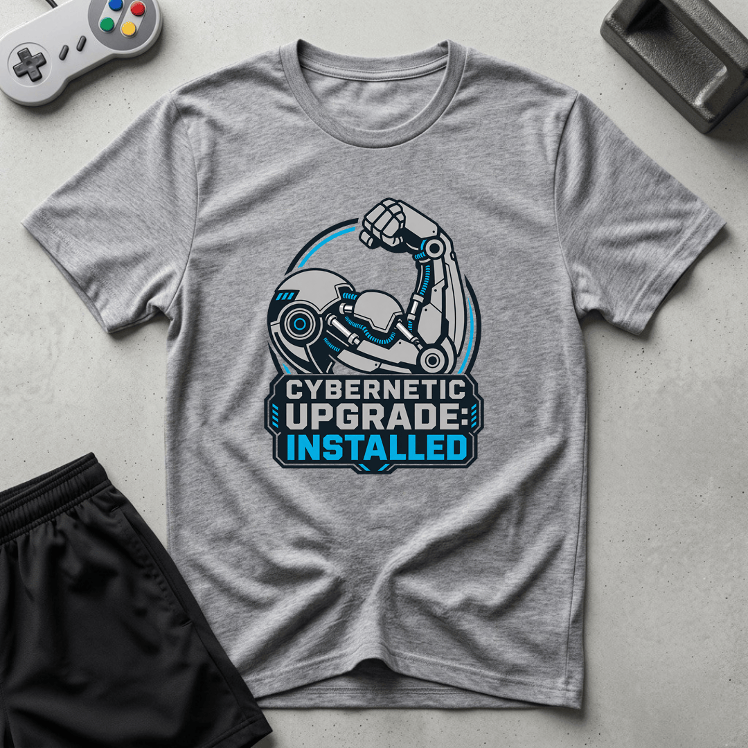 Cybernetic Upgrade Installed T-Shirt - Sport Grey