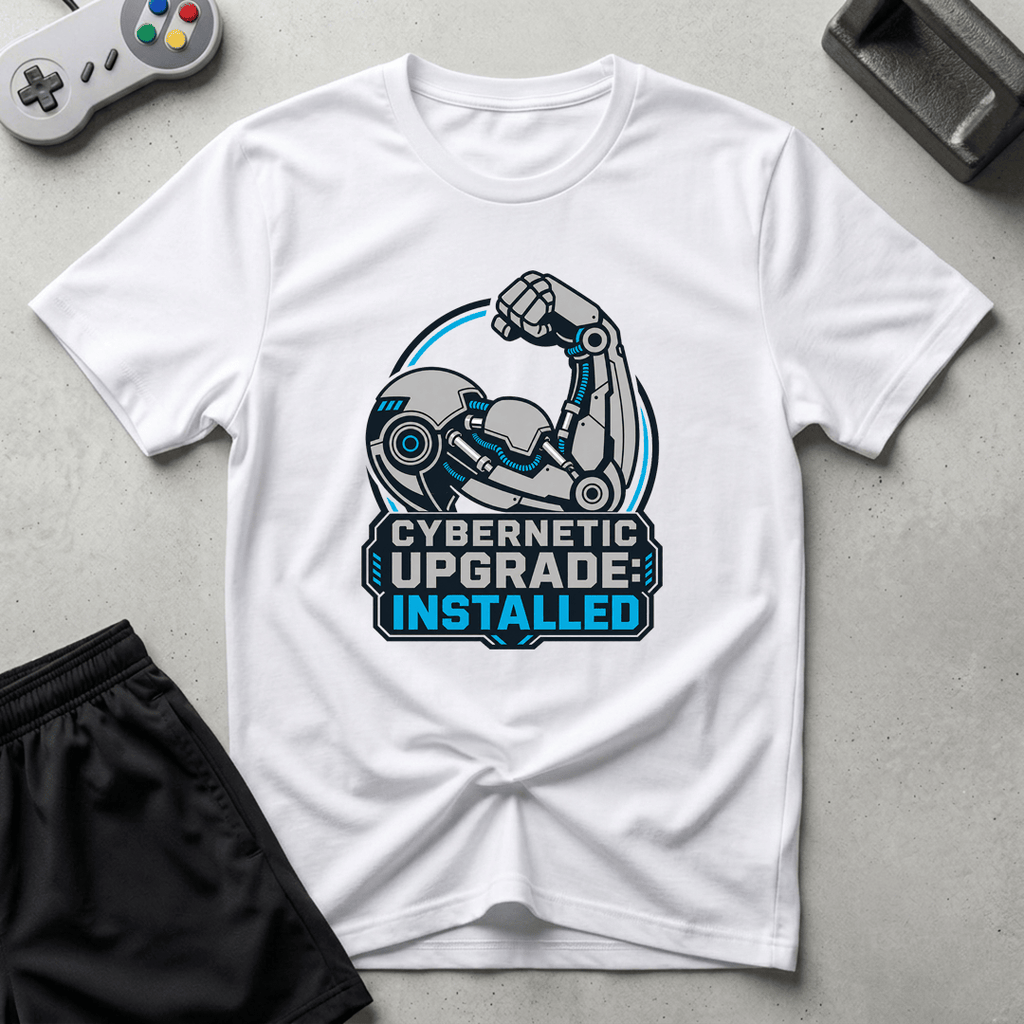 Cybernetic Upgrade Installed T-Shirt - White