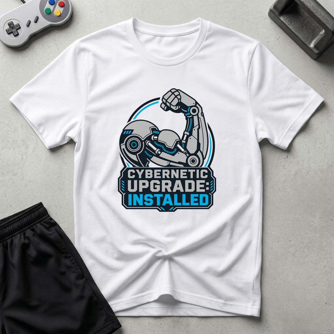 Cybernetic Upgrade Installed T-Shirt - White