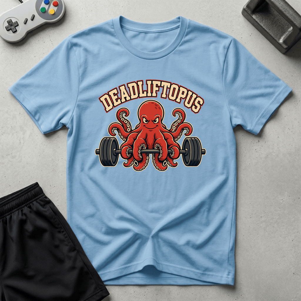 Deadliftopus T-Shirt - Light Blue