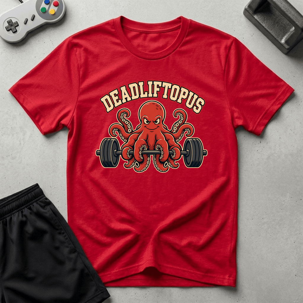 Deadliftopus T-Shirt - Red