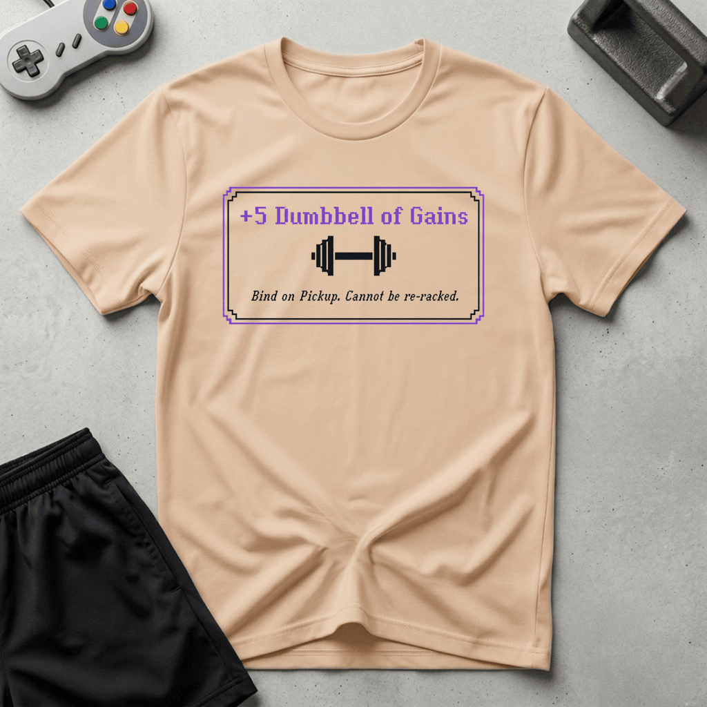 Dumbbells of Gains T-Shirt - Natural