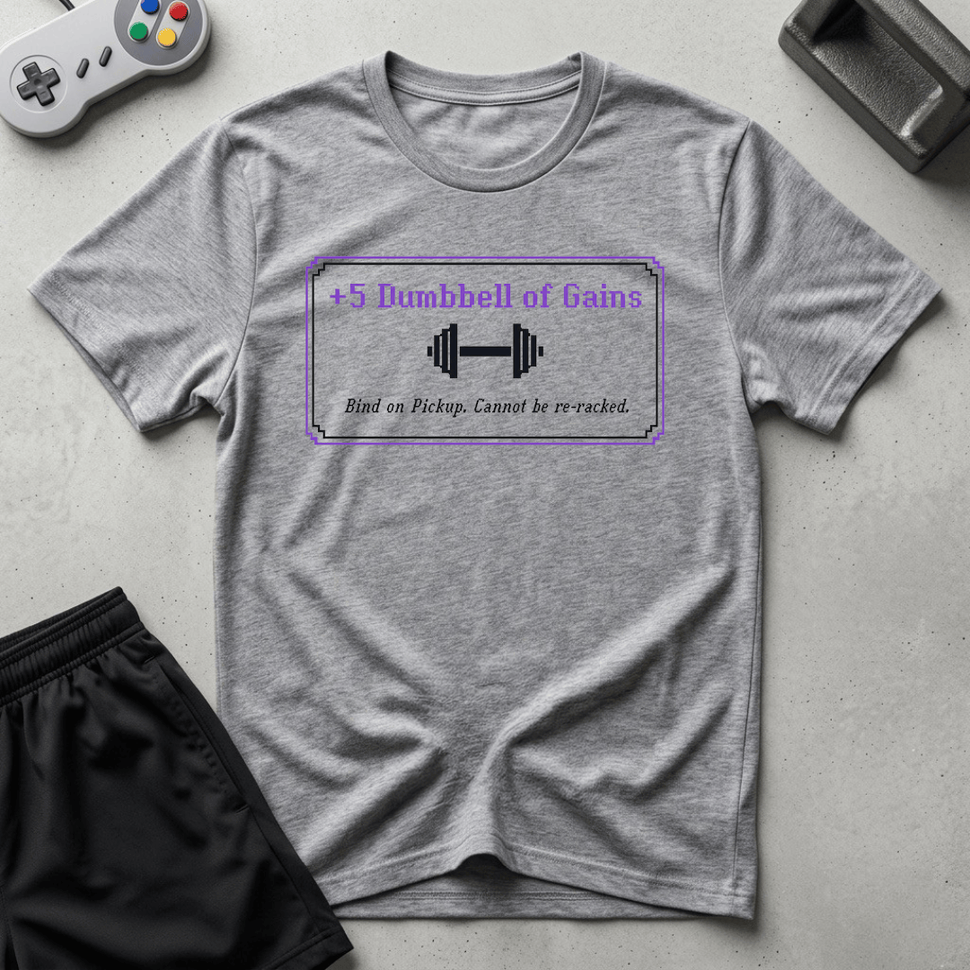 Dumbbells of Gains T-Shirt - Sport Grey