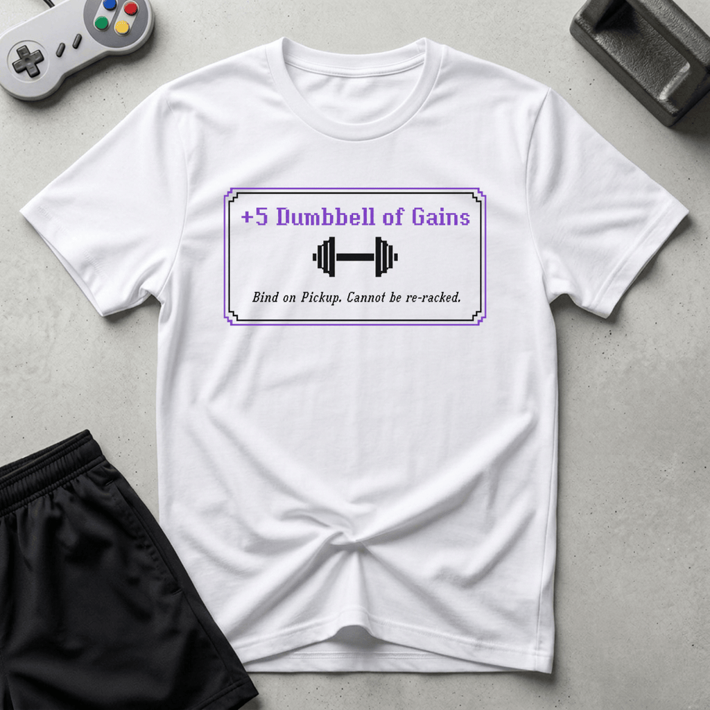 Dumbbells of Gains T-Shirt - White