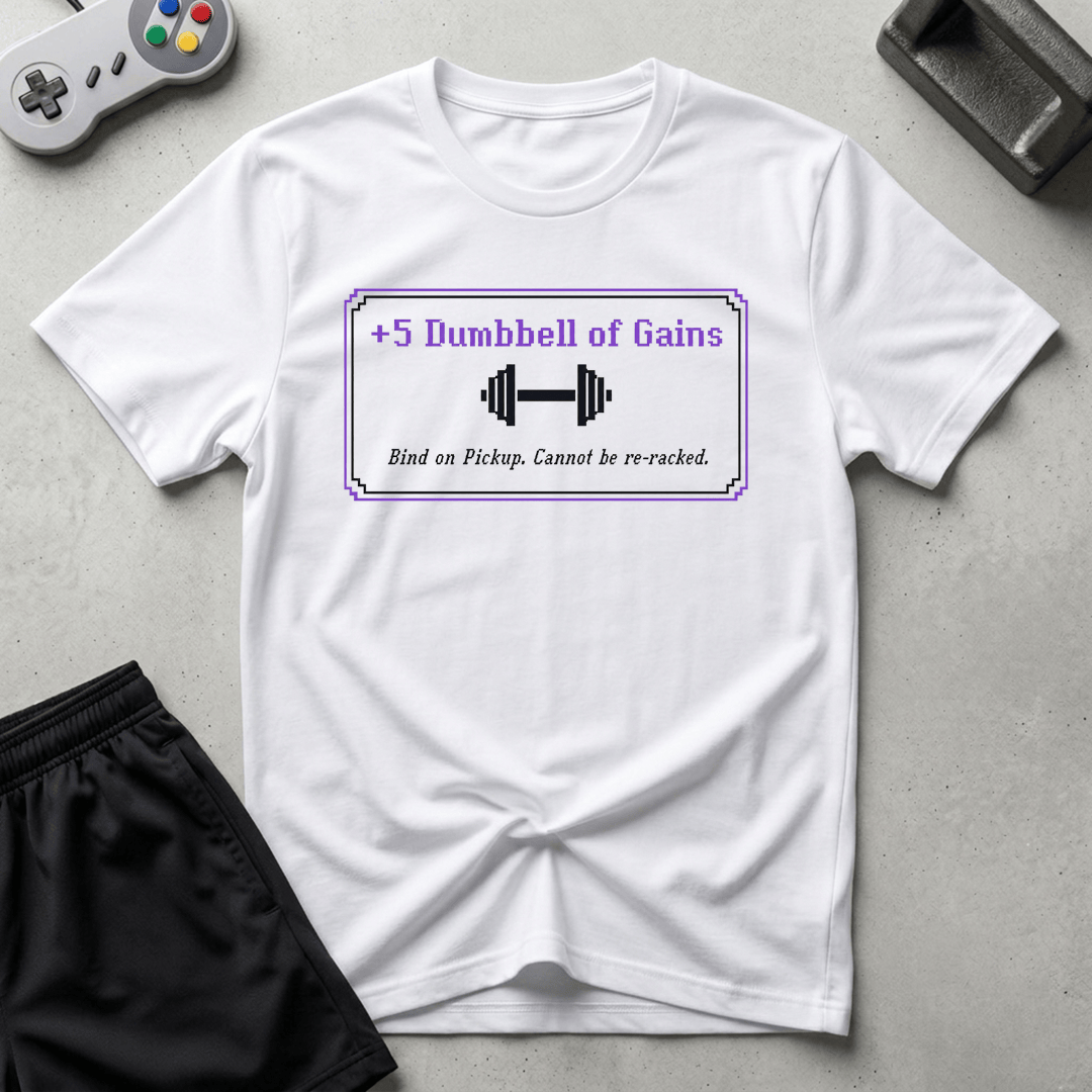 Dumbbells of Gains T-Shirt - White