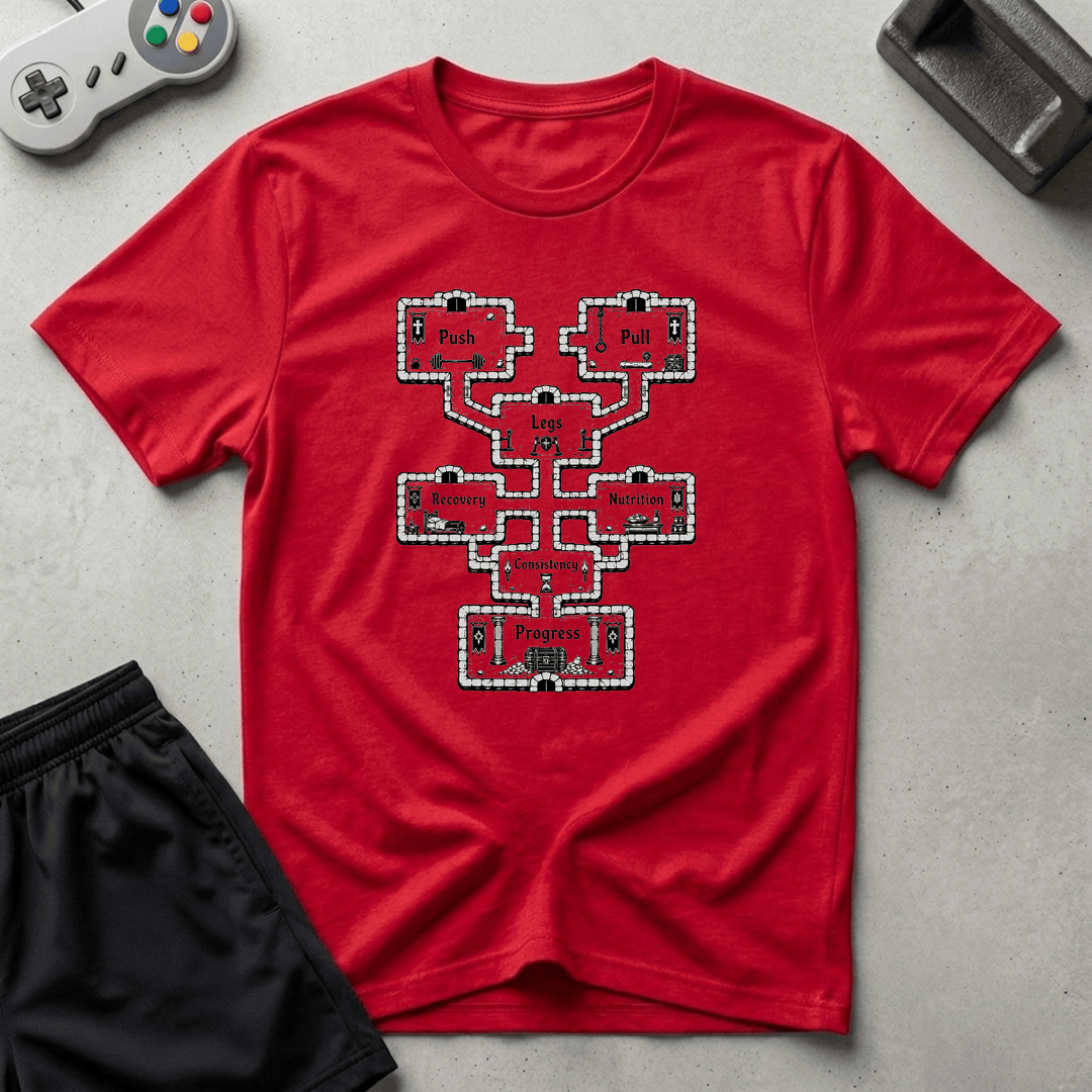 Dungeon Map T-Shirt - Red