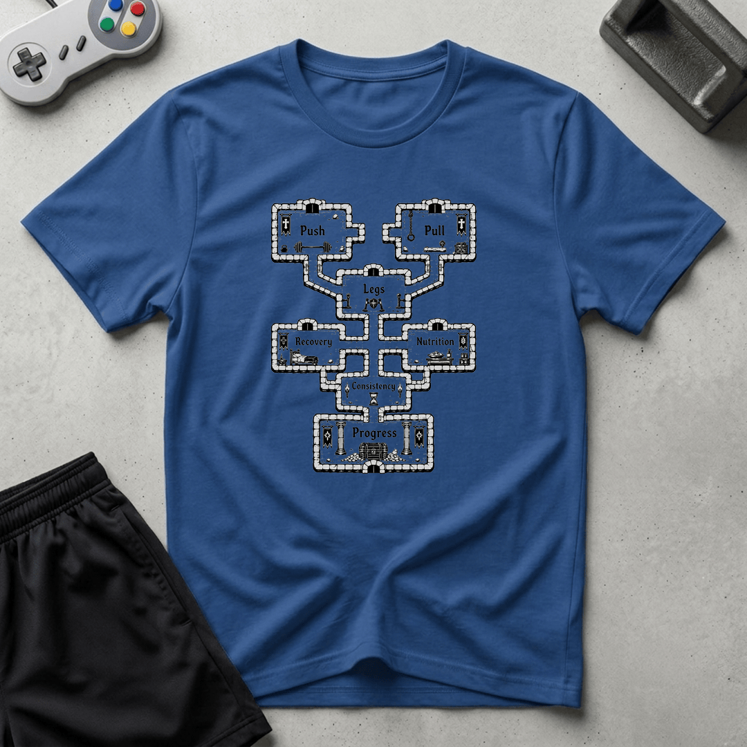 Dungeon Map T-Shirt - Royal