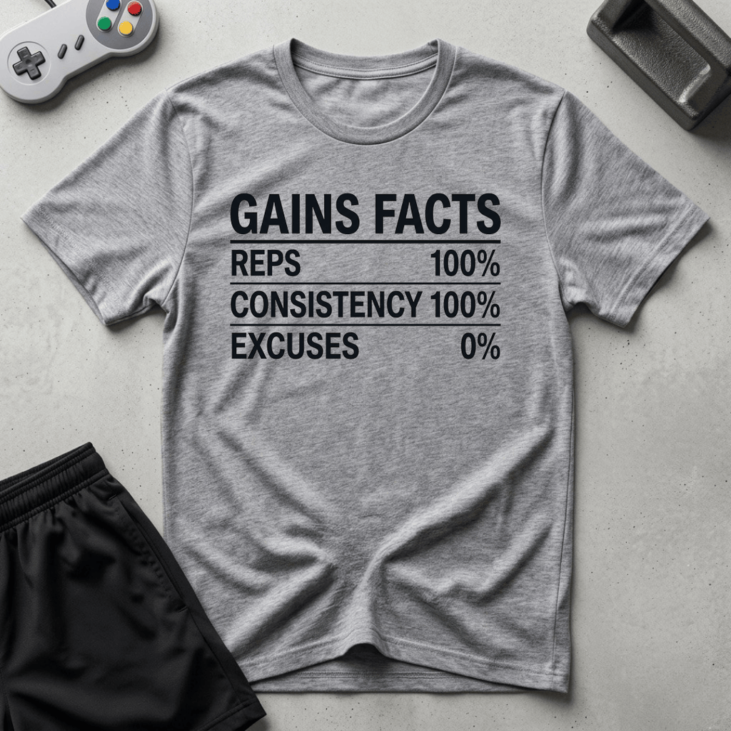 Gains Facts T-Shirt - Sport Grey