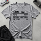 Gains Facts T-Shirt - Sport Grey