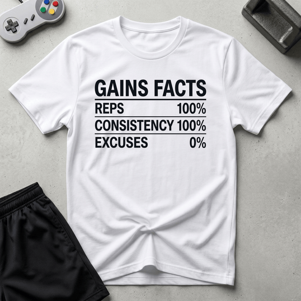 Gains Facts T-Shirt - White