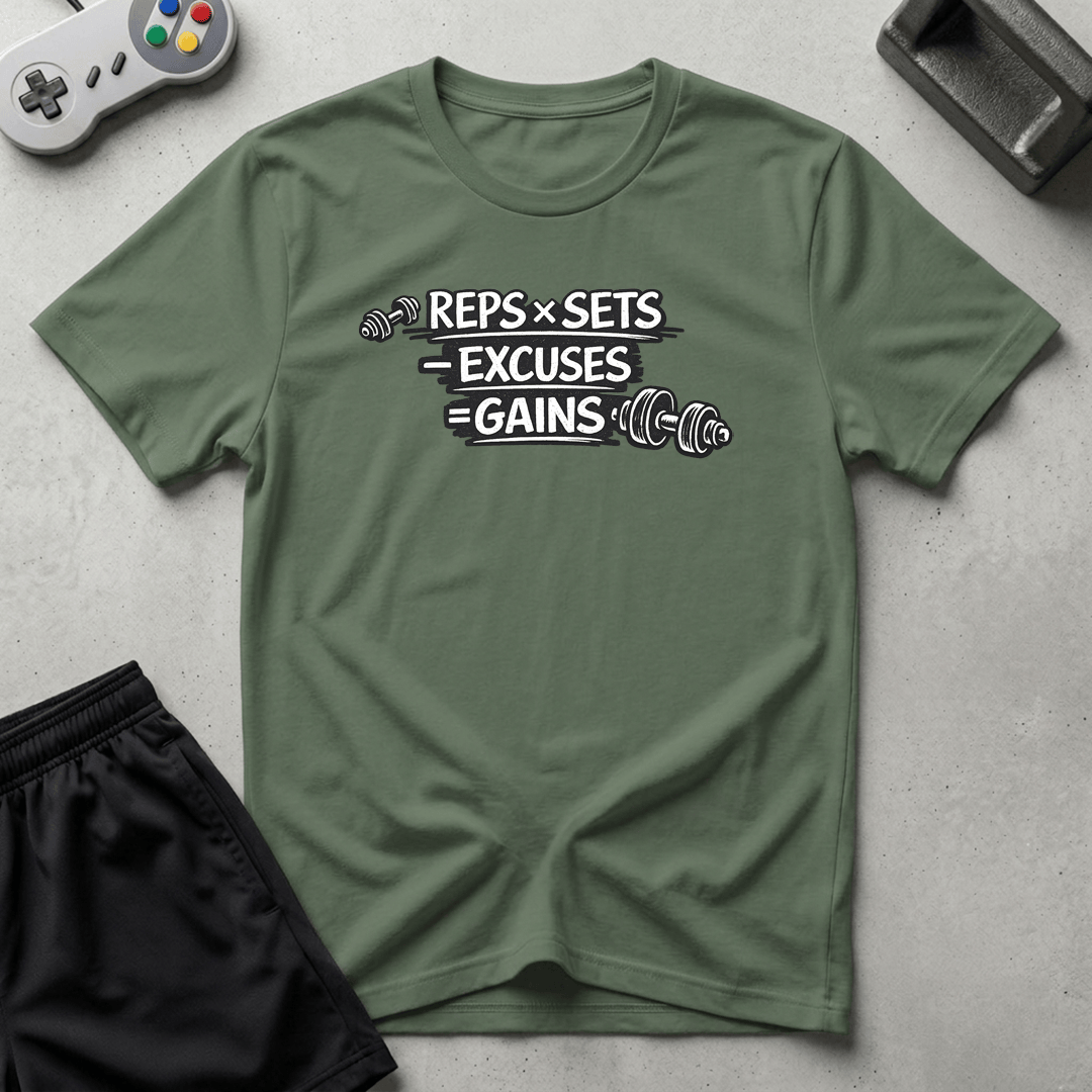 Gains Math Problem T-Shirt - Military Green