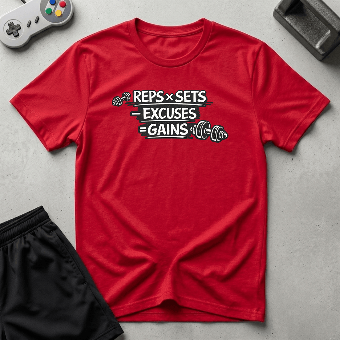 Gains Math Problem T-Shirt - Red
