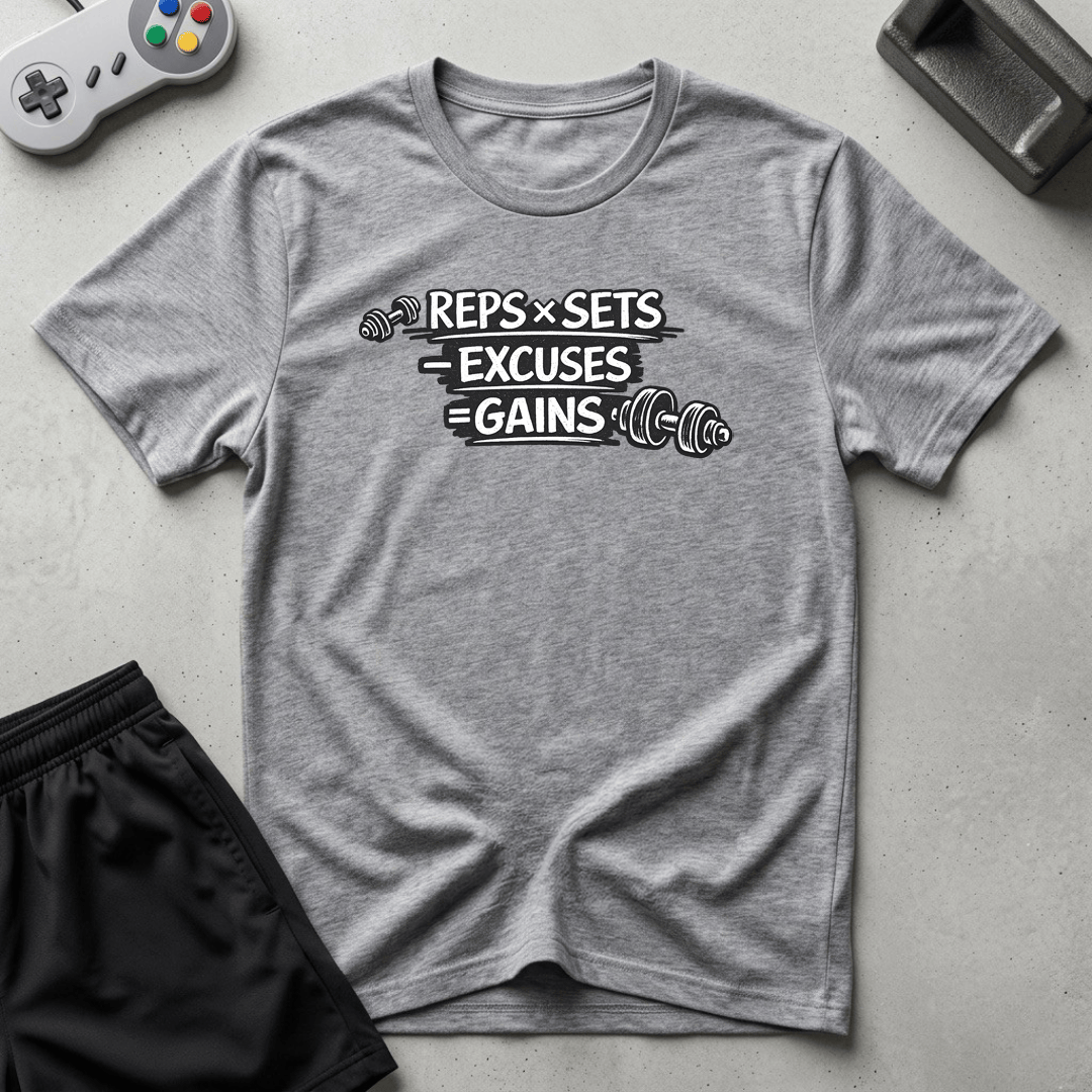 Gains Math Problem T-Shirt - Sport Grey