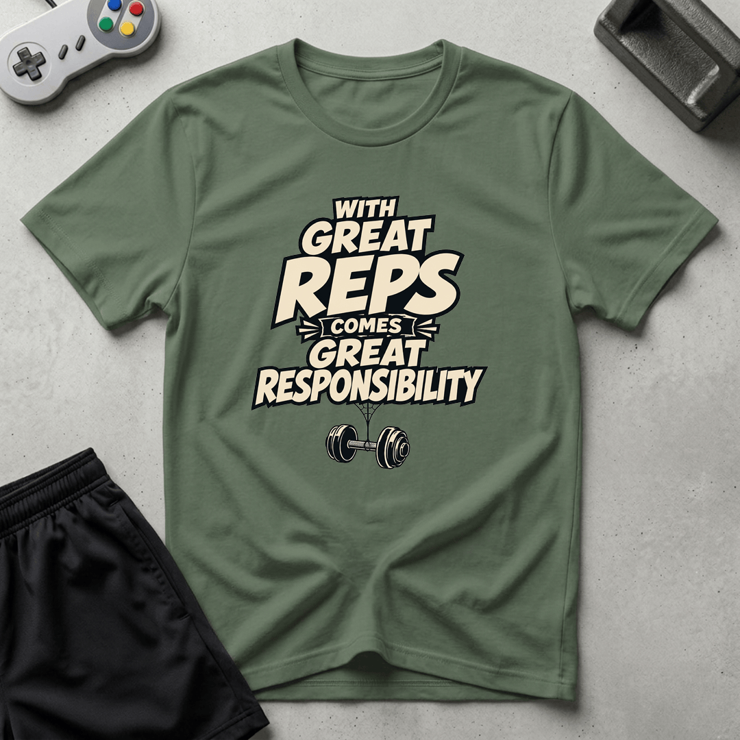 Great Reps Great Responsibility T-Shirt - Military Green