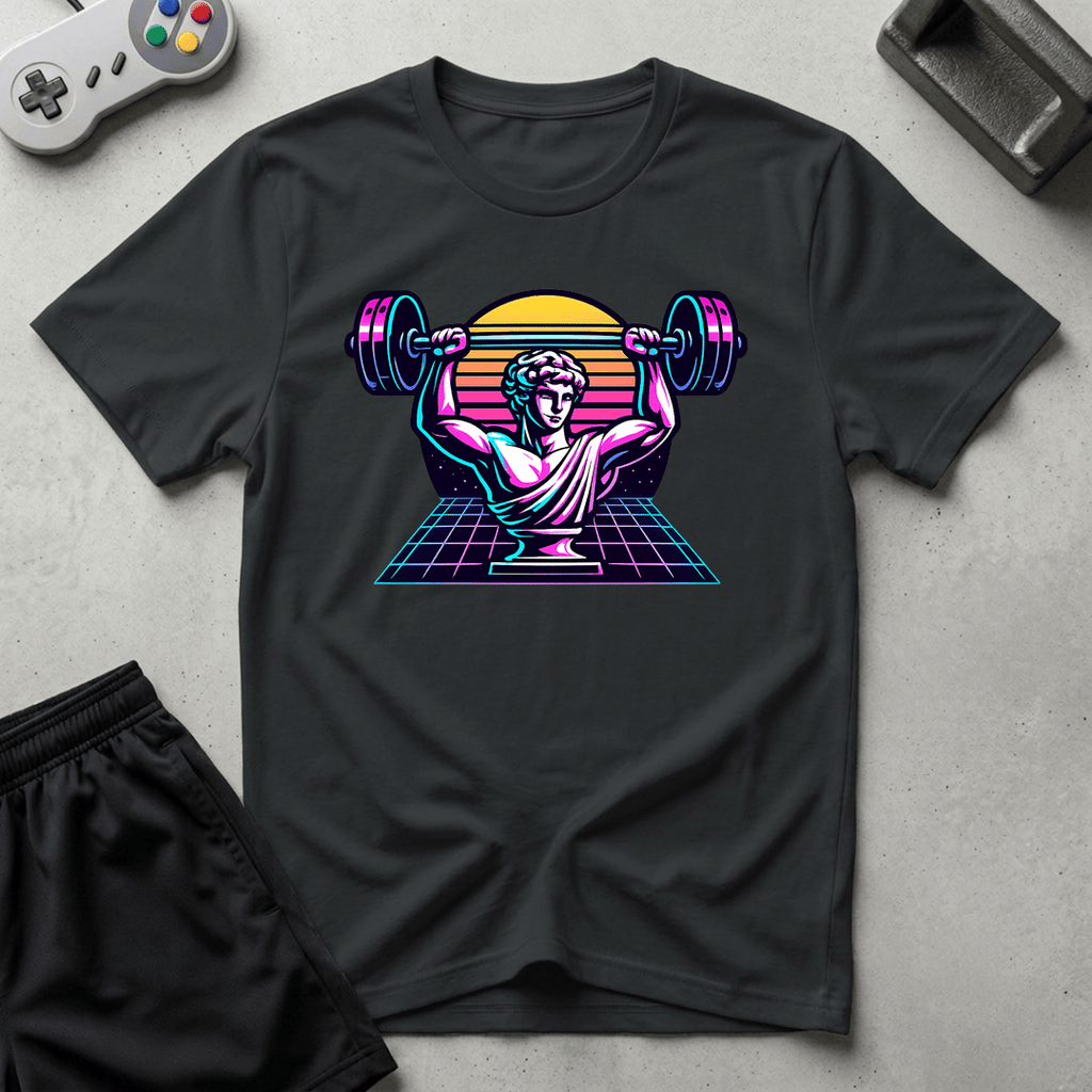 Greek Bust Synthwave T-Shirt - Black