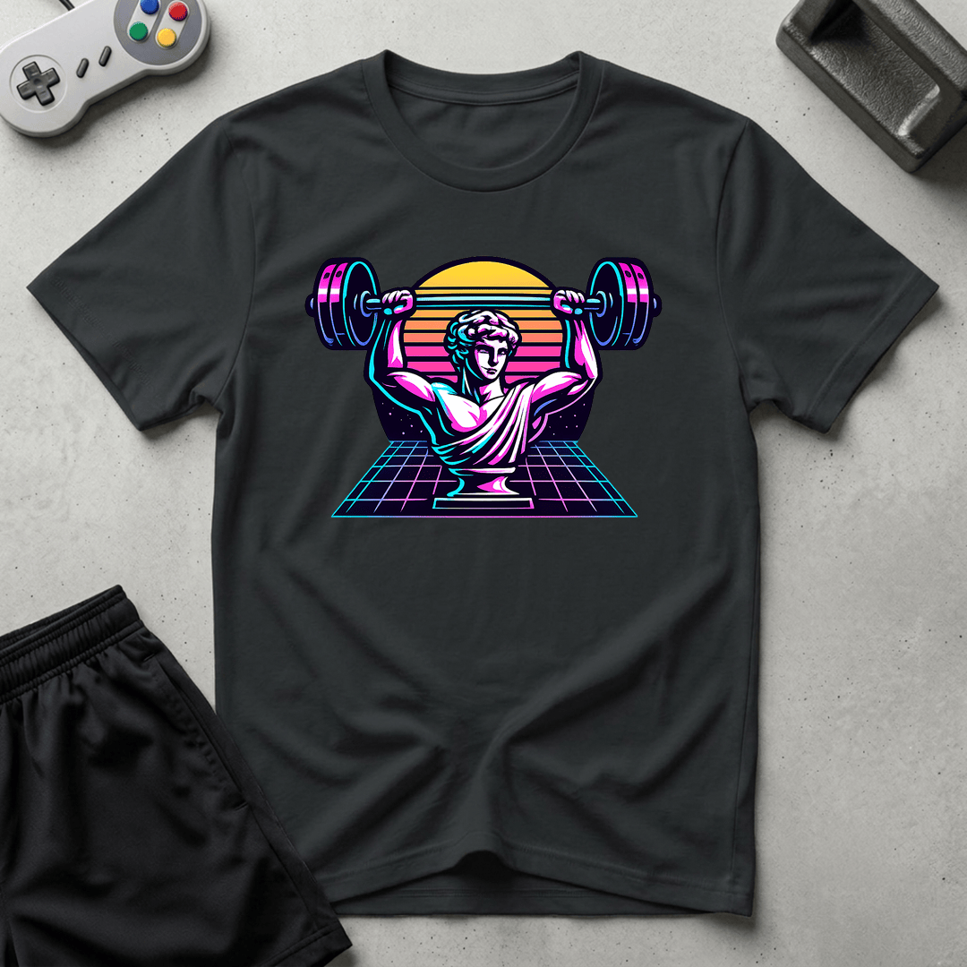 Greek Bust Synthwave T-Shirt - Black