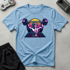 Greek Bust Synthwave T-Shirt - Light Blue