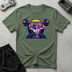 Greek Bust Synthwave T-Shirt - Military Green