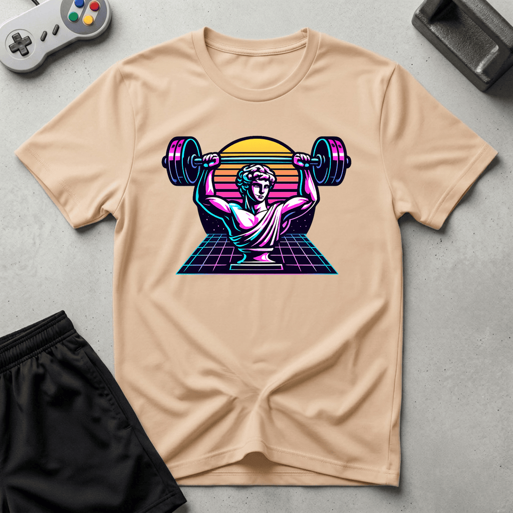 Greek Bust Synthwave T-Shirt - Natural