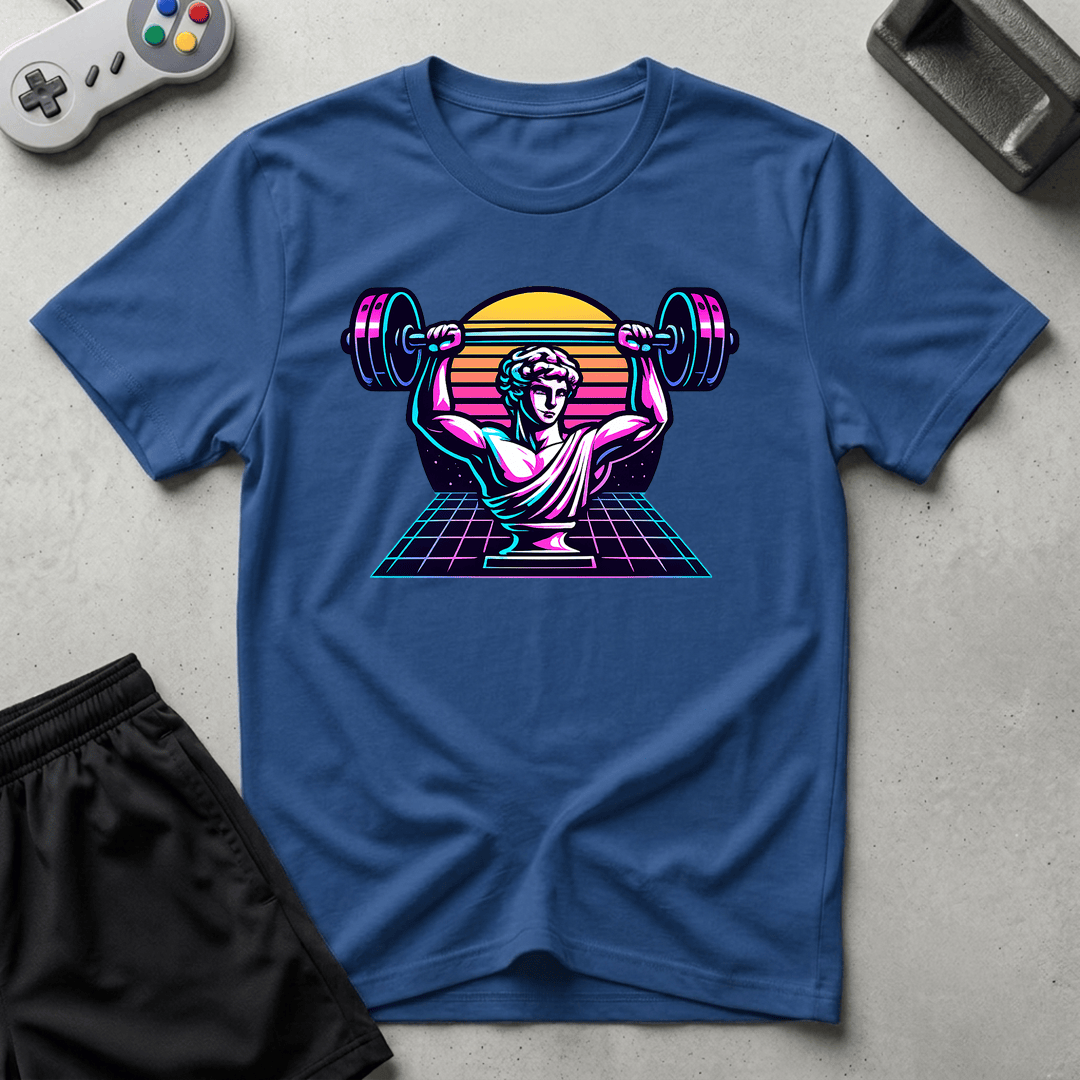 Greek Bust Synthwave T-Shirt - Royal
