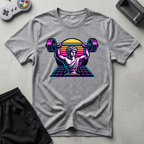 Greek Bust Synthwave T-Shirt - Sport Grey
