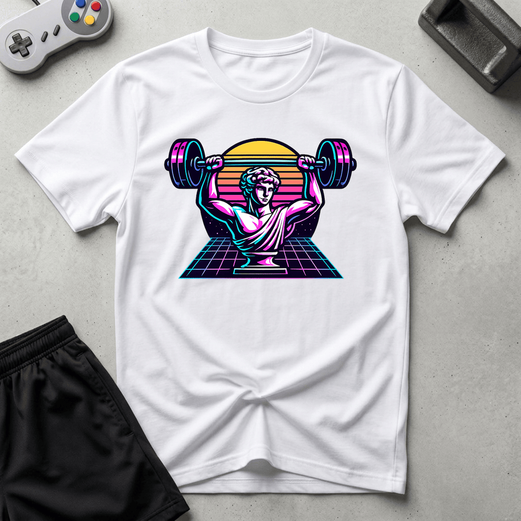 Greek Bust Synthwave T-Shirt - White