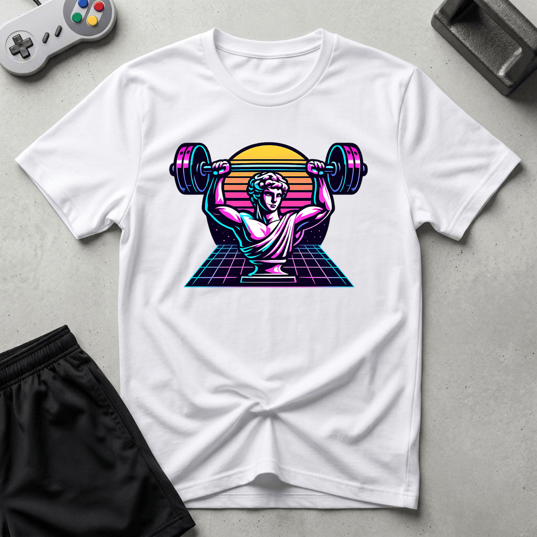 Greek Bust Synthwave T-Shirt - White