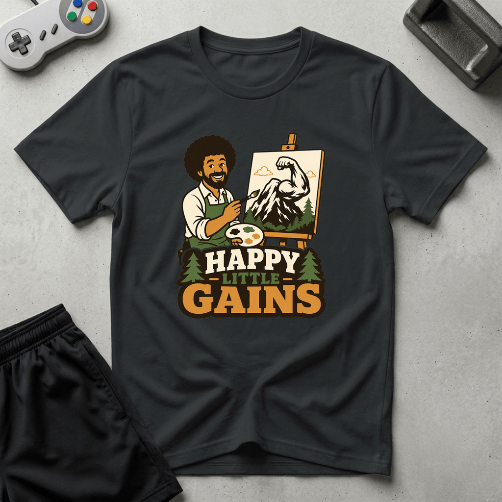 Happy Little Gains T-Shirt - Black