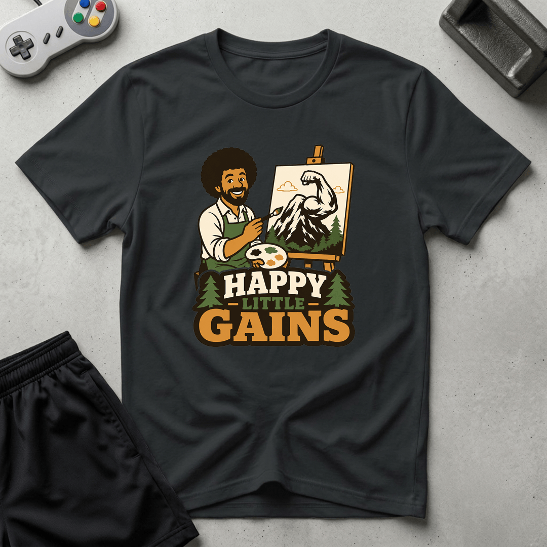 Happy Little Gains T-Shirt - Black