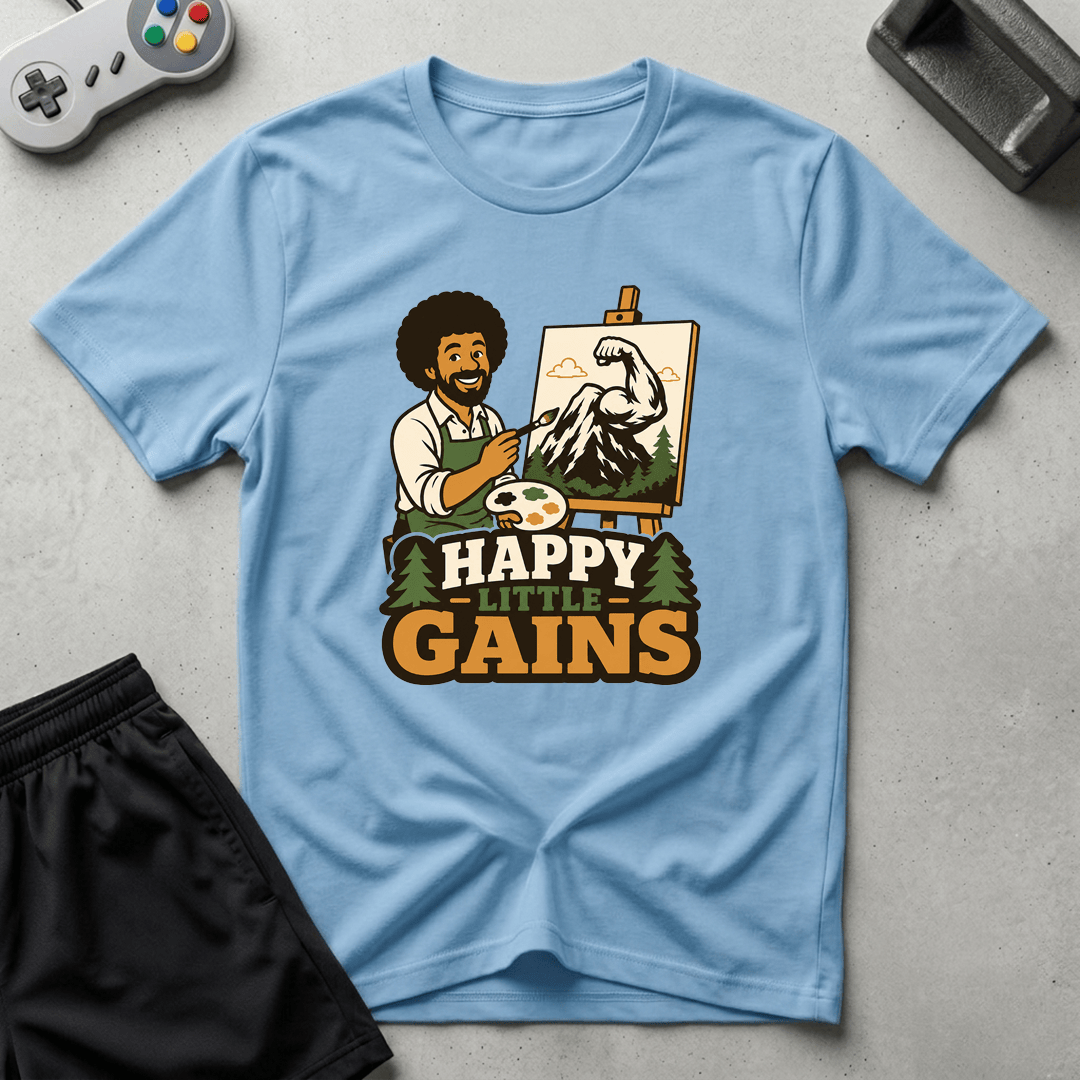 Happy Little Gains T-Shirt - Light Blue