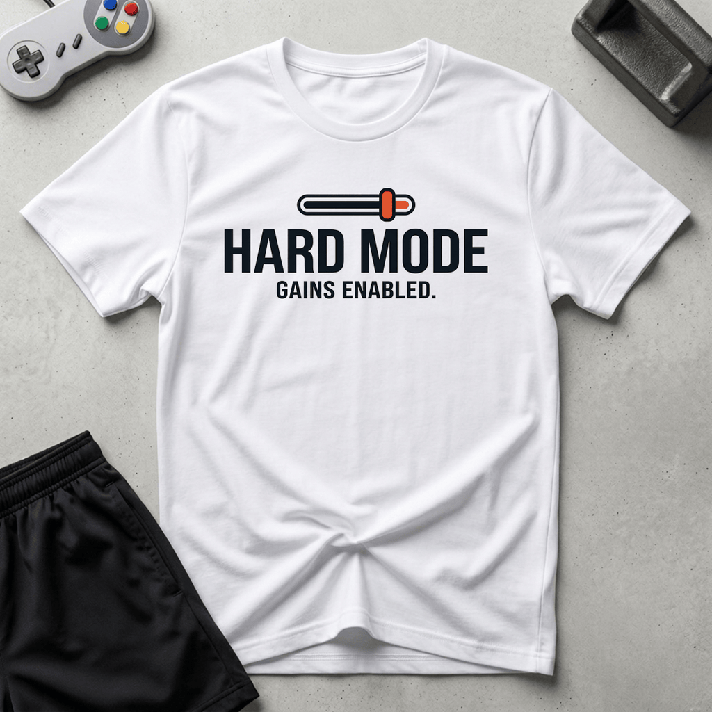Hard Mode Gains T-Shirt - White