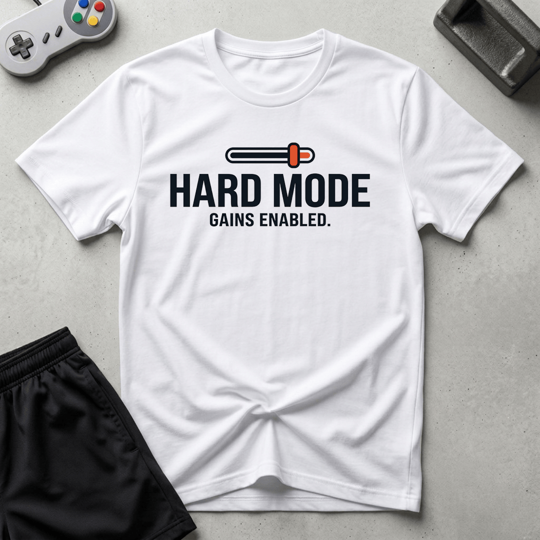 Hard Mode Gains T-Shirt - White