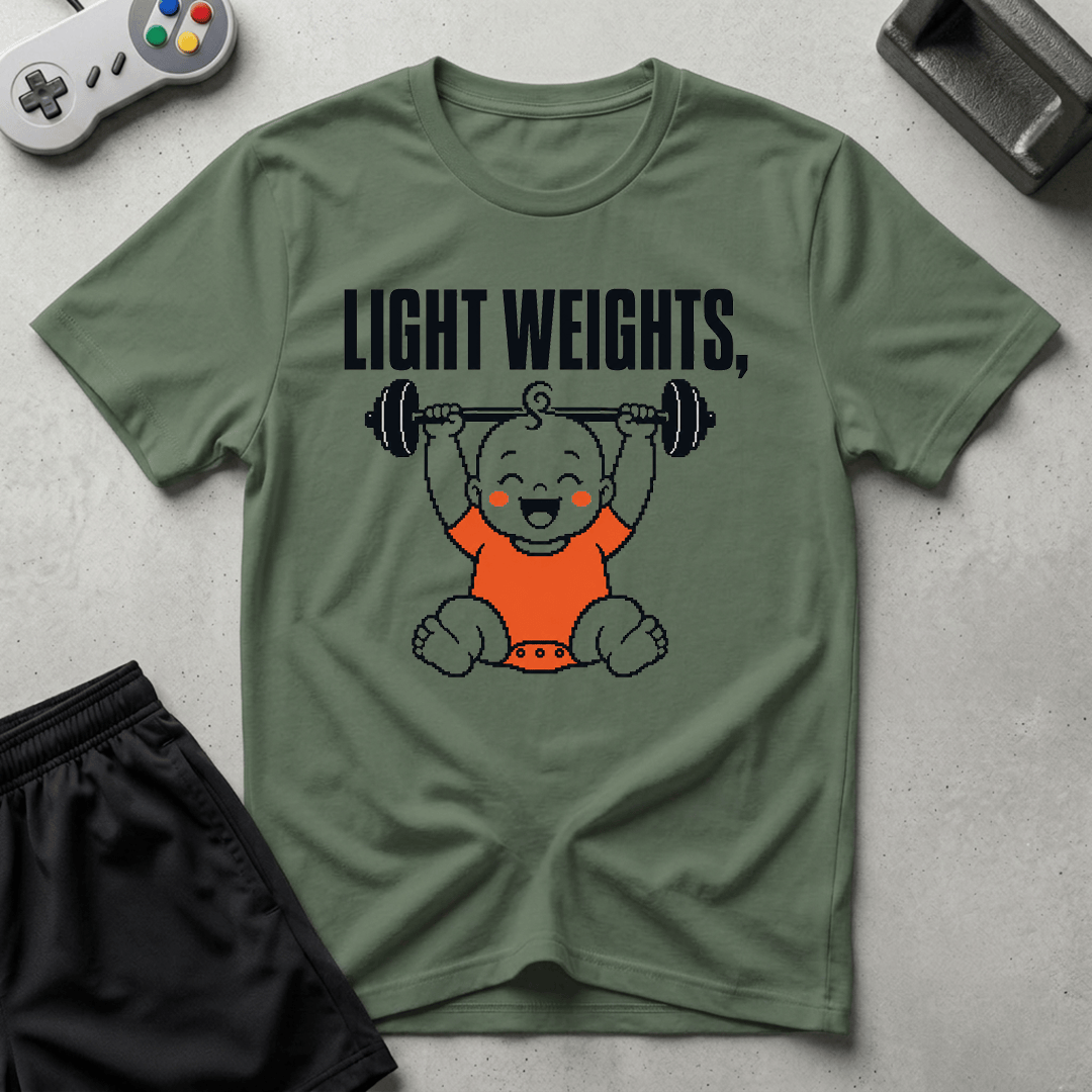Light Weights, Baby T-Shirt - Military Green